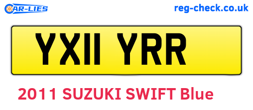 YX11YRR are the vehicle registration plates.