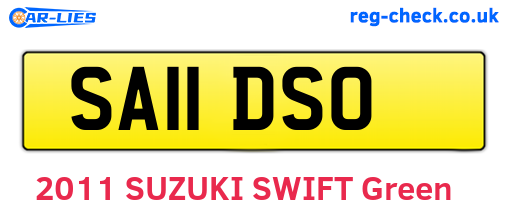 SA11DSO are the vehicle registration plates.