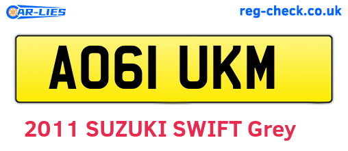 AO61UKM are the vehicle registration plates.