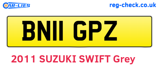 BN11GPZ are the vehicle registration plates.