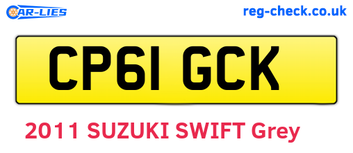 CP61GCK are the vehicle registration plates.