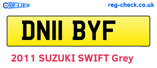 DN11BYF are the vehicle registration plates.