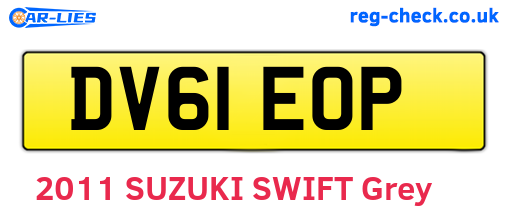 DV61EOP are the vehicle registration plates.