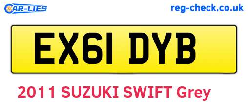 EX61DYB are the vehicle registration plates.