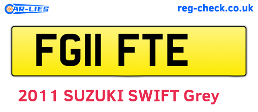 FG11FTE are the vehicle registration plates.