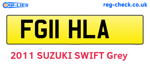 FG11HLA are the vehicle registration plates.