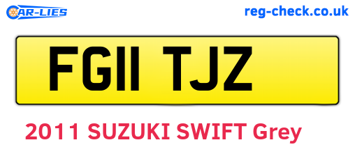 FG11TJZ are the vehicle registration plates.