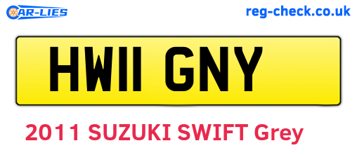 HW11GNY are the vehicle registration plates.
