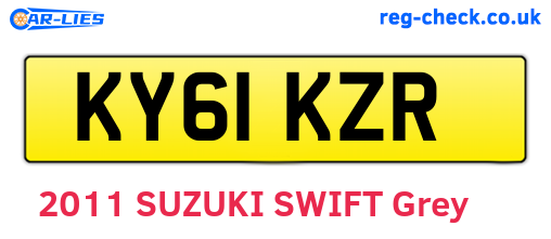 KY61KZR are the vehicle registration plates.