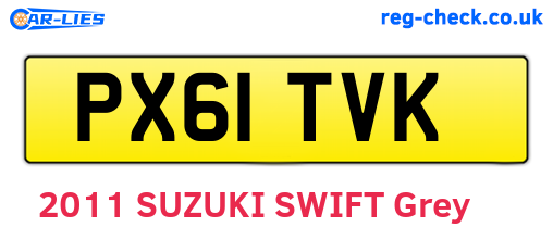 PX61TVK are the vehicle registration plates.