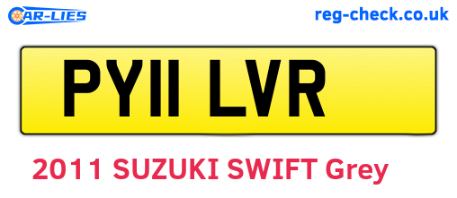 PY11LVR are the vehicle registration plates.