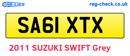 SA61XTX are the vehicle registration plates.