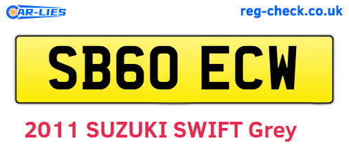 SB60ECW are the vehicle registration plates.