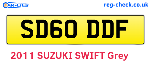 SD60DDF are the vehicle registration plates.