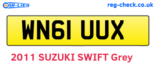 WN61UUX are the vehicle registration plates.