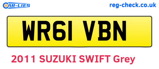 WR61VBN are the vehicle registration plates.