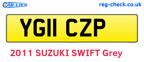 YG11CZP are the vehicle registration plates.