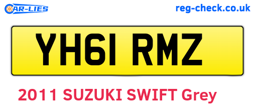 YH61RMZ are the vehicle registration plates.