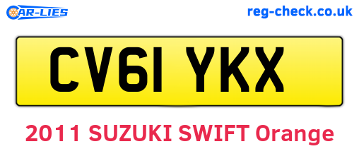 CV61YKX are the vehicle registration plates.