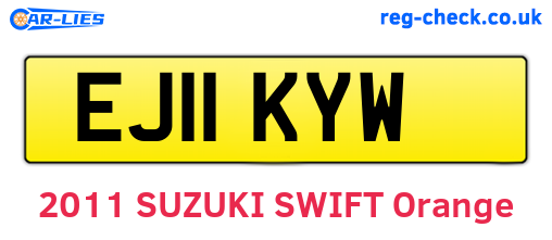 EJ11KYW are the vehicle registration plates.