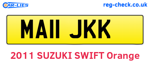MA11JKK are the vehicle registration plates.