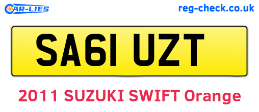 SA61UZT are the vehicle registration plates.