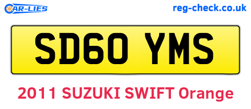 SD60YMS are the vehicle registration plates.