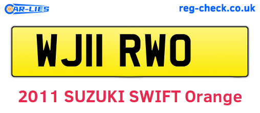 WJ11RWO are the vehicle registration plates.