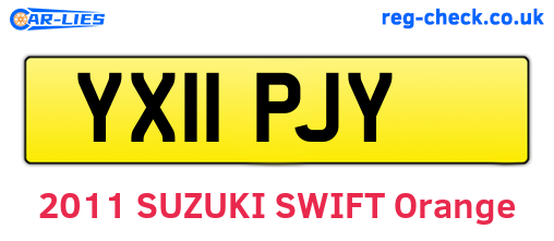 YX11PJY are the vehicle registration plates.
