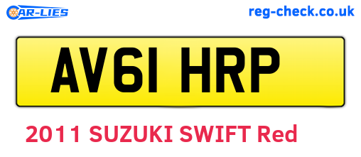 AV61HRP are the vehicle registration plates.