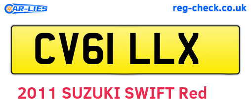 CV61LLX are the vehicle registration plates.