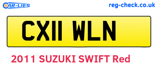 CX11WLN are the vehicle registration plates.