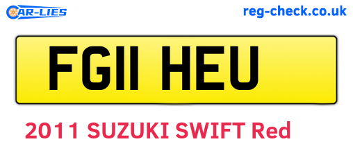 FG11HEU are the vehicle registration plates.
