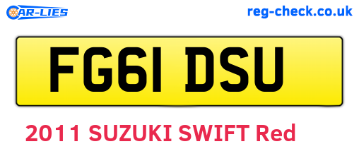 FG61DSU are the vehicle registration plates.