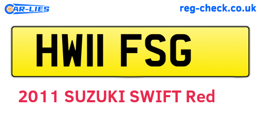 HW11FSG are the vehicle registration plates.