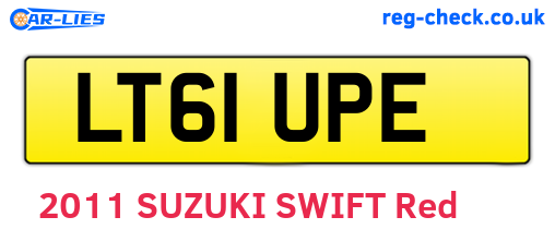 LT61UPE are the vehicle registration plates.