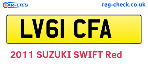 LV61CFA are the vehicle registration plates.