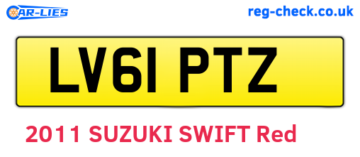 LV61PTZ are the vehicle registration plates.