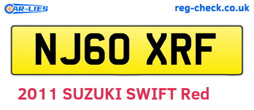NJ60XRF are the vehicle registration plates.
