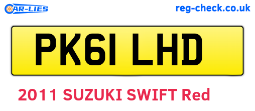 PK61LHD are the vehicle registration plates.