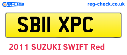 SB11XPC are the vehicle registration plates.