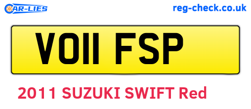 VO11FSP are the vehicle registration plates.