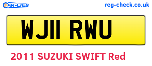 WJ11RWU are the vehicle registration plates.