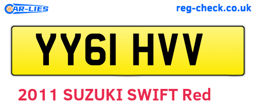 YY61HVV are the vehicle registration plates.