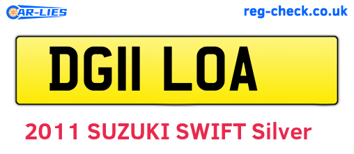 DG11LOA are the vehicle registration plates.