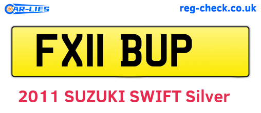 FX11BUP are the vehicle registration plates.