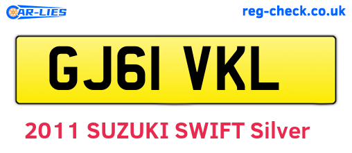 GJ61VKL are the vehicle registration plates.