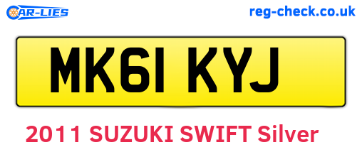 MK61KYJ are the vehicle registration plates.
