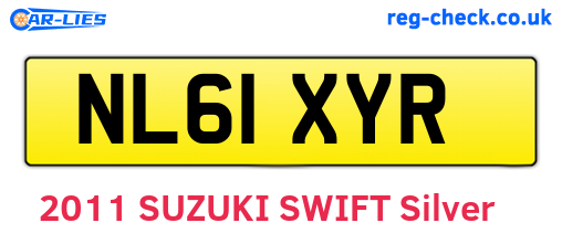 NL61XYR are the vehicle registration plates.