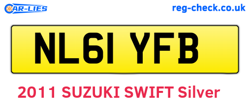 NL61YFB are the vehicle registration plates.